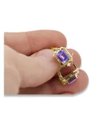14 Karat Gelbgold 585 Alexandrite ohrringe vec020y-ax Russisch Sowjetisch UdSSR Vintage Schmuck Art Deco style