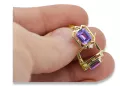 Aur galben 14K 585 Alexandrite cercei vec020y-ax Rusesc Sovietic URSS Vintage bijuterii Art Deco style