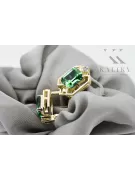 14k geltonas auksas 585 Emerald auskarai vec020y-em Rusų Tarybinis TSRS Vintažiniai papuošalai Art Deco style Rusiški vintažo pa