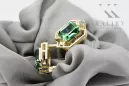 14k žlté zlato 585 Emerald náušnice vec020y-em Russian Soviet USSR Vintage Art Deco style