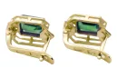 14k geltonas auksas 585 Emerald auskarai vec020y-em Rusų Tarybinis TSRS Vintažiniai papuošalai Art Deco style Rusiški vintažo pa