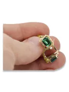 Yellow 14k gold 585 Emerald earrings vec020y-em Russian Soviet USSR Vintage Jewelry Art Deco style