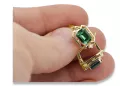 14k žlté zlato 585 Emerald náušnice vec020y-em Russian Soviet USSR Vintage Art Deco style