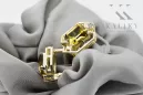 14k κίτρινο χρυσό 585 Yellow Peridot Σκουλαρίκια vec020y-yp Russian Soviet USSR Vintage Art Deco style