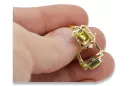 14К жовте золото 585 Yellow Peridot Сережки vec020y-yp Російський Радянський СРСР Вінтаж стиль Ар-деко style Art Deco
