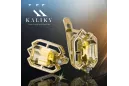 14 Karat Gelbgold 585 Yellow Peridot ohrringe vec020y-yp Russisch Sowjetisch UdSSR Vintage Handwerk Art Deco style