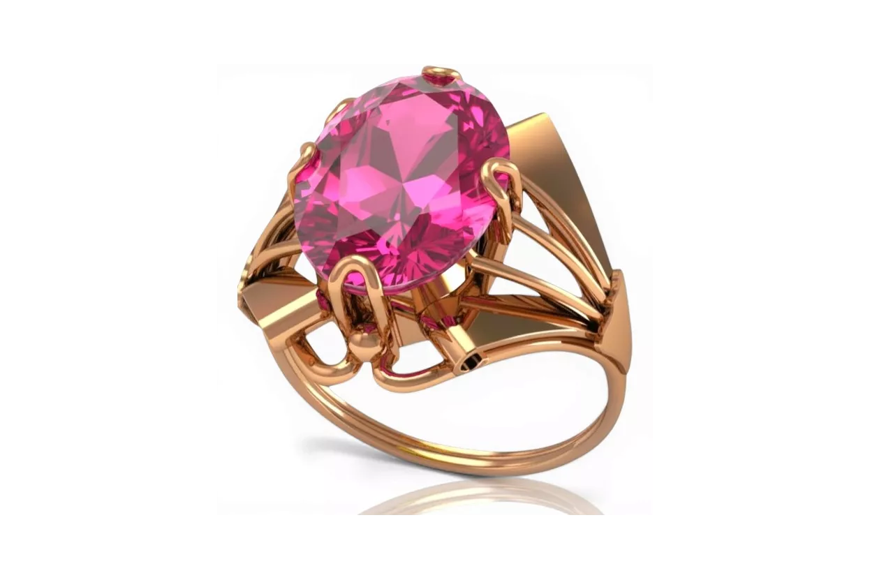 Rose soviétique russe 14k 585 or Alexandrite Ruby Emerald Sapphire Zircon ring vrc014