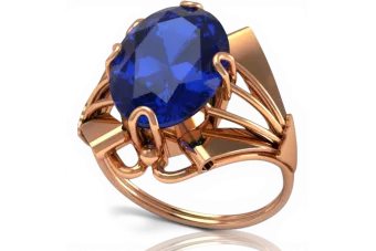 Russische sowjetische Rose 14 Karat 585 Gold Alexandrit Rubin Smaragd Saphir Zirkon Ring vrc014