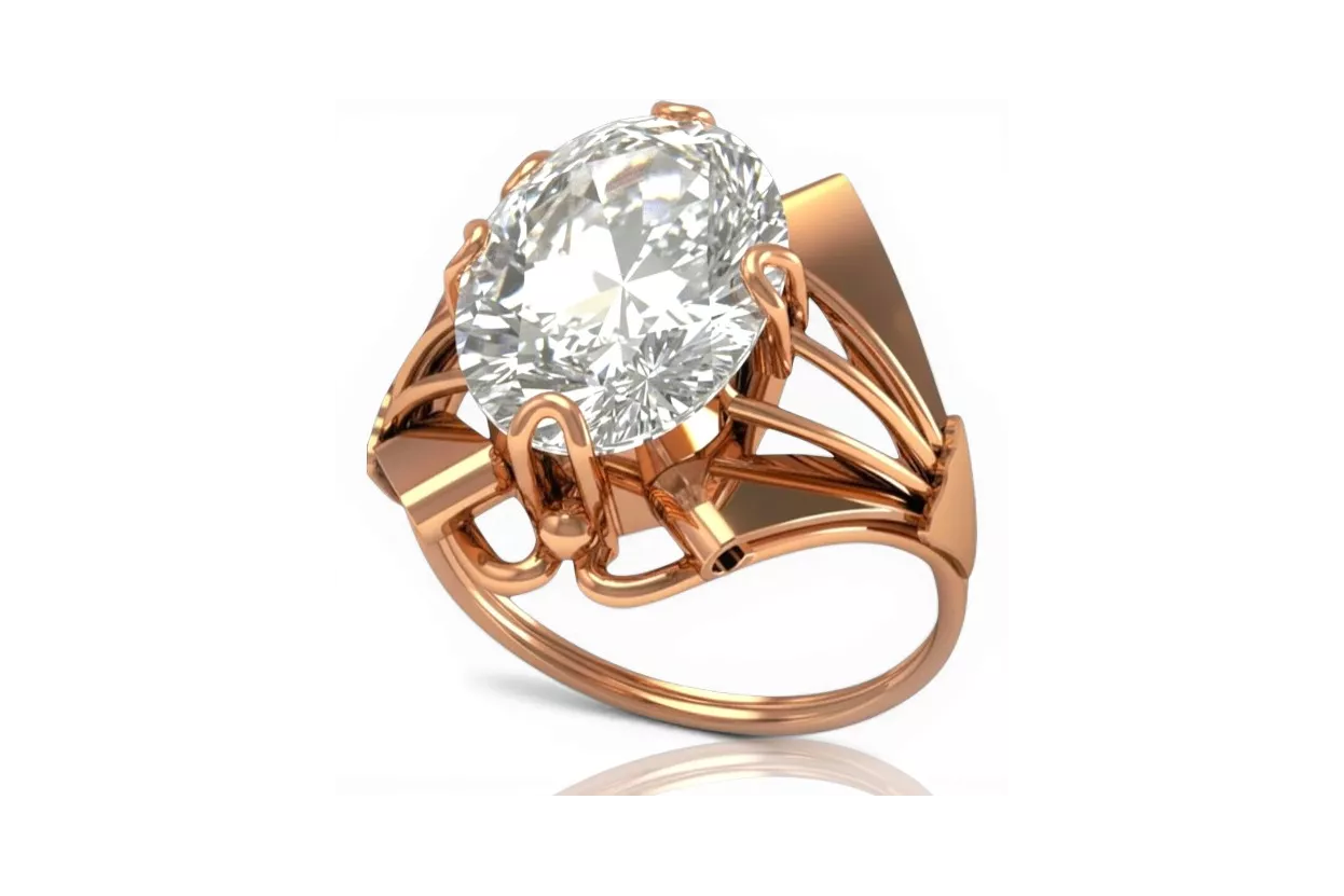 Ruso soviético rosa 14k 585 oro Alejandrita Rubí Esmeralda Zafiro Circón anillo vrc014