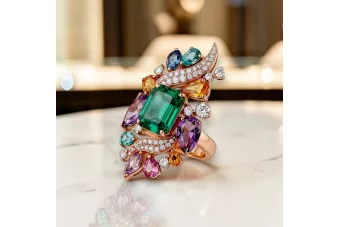 Rose-Gelb-Weißgold-Engagement-Prinzen Marquise Ring 14k 585 RLCRC004