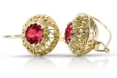 14k žlté zlato Rubín  Vintage craft vec002y