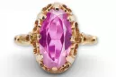 Russische sowjetische Rose 14 Karat 585 Gold Alexandrit Rubin Smaragd Saphir Zirkon Ring vrc014
