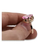 Rožinis raudonas 14k 585 aukso žiedas su Ametistu vrc134 Vintage