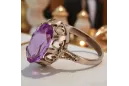 Ring z ružového červeného zlata 14k 585 s amethystem VRC134 Vintage