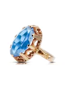 Ring z ružového červeného zlata 14k 585 s Aquamarine VRC134 Vintage