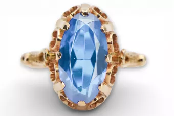 Russische sowjetische Rose 14 Karat 585 Gold Alexandrit Rubin Smaragd Saphir Zirkon Ring vrc014