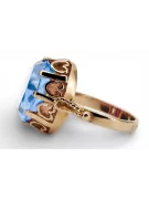 Kroužek z růžové červené zlato 14k 585 s Aquamarine VRC134 vintage