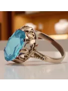 Kroužek z růžové červené zlato 14k 585 s Aquamarine VRC134 vintage