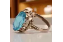 Kroužek z růžové červené zlato 14k 585 s Aquamarine VRC134 vintage