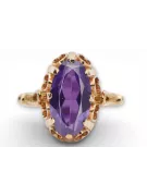 Rusijos sovietinė rožė 14k 585 aukso alexandrite ruby smaragdas safyras cirkoninis žiedas VRC014