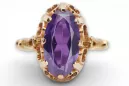 Ruská sovětská růže 14k 585 Zlato Alexandrite Ruby Emerald Sapphire Zircon Ring VRC014