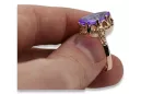 Російська радянська троянда 14k 585 золото Alexandrite Ruby Emerald Sapphire Zircon Ring VRC014