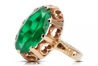 Rusia soviética Rose 14k 585 Oro Alexandrite Ruby Emerald Sapphire Zircon Anillo VRC014