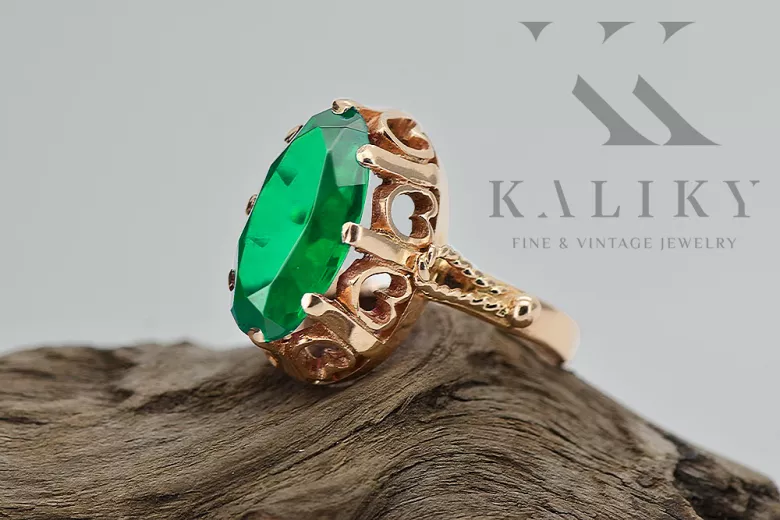 Ρωσική σοβιετική αυξήθηκε 14k 585 χρυσό alergandrite ρουμπίνι σμαράγδι ζαφείρι ζιρκόνι δαχτυλίδι vrc014