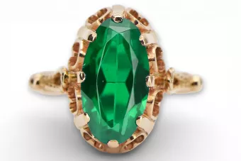Российская советская роза 14K 585 Gold Alexandrite Ruby Emerald Sapphire Zircon кольцо VRC014
