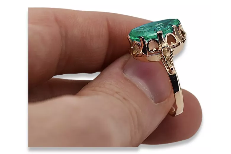 Ruská sovietska ruža 14k 585 zlata Alexandrita Ruby Emerald Sapphire Zircon Ring VRC014