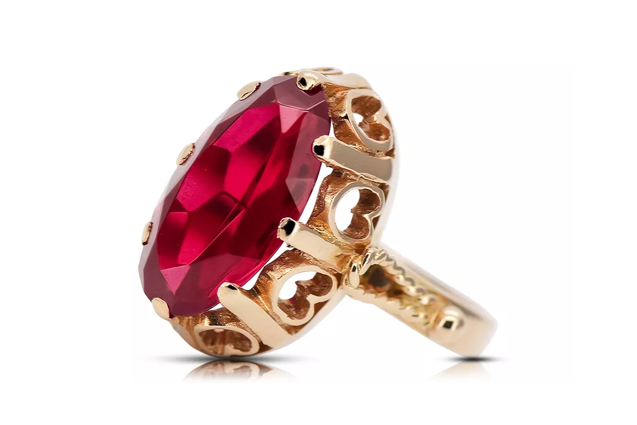 Russe soviétique rose 14k 585 or alexandrite ruby émeraude saphir saphir zircon anneau vrc014