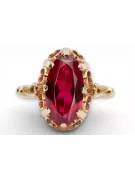 Ruská sovětská růže 14k 585 Zlato Alexandrite Ruby Emerald Sapphire Zircon Ring VRC014