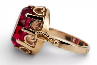 Rusia soviética Rose 14k 585 Oro Alexandrite Ruby Emerald Sapphire Zircon Anillo VRC014