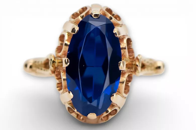 Ruská sovětská růže 14k 585 Zlato Alexandrite Ruby Emerald Sapphire Zircon Ring VRC014