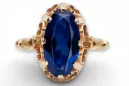 Ruská sovětská růže 14k 585 Zlato Alexandrite Ruby Emerald Sapphire Zircon Ring VRC014