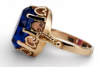 Ruská sovětská růže 14k 585 Zlato Alexandrite Ruby Emerald Sapphire Zircon Ring VRC014