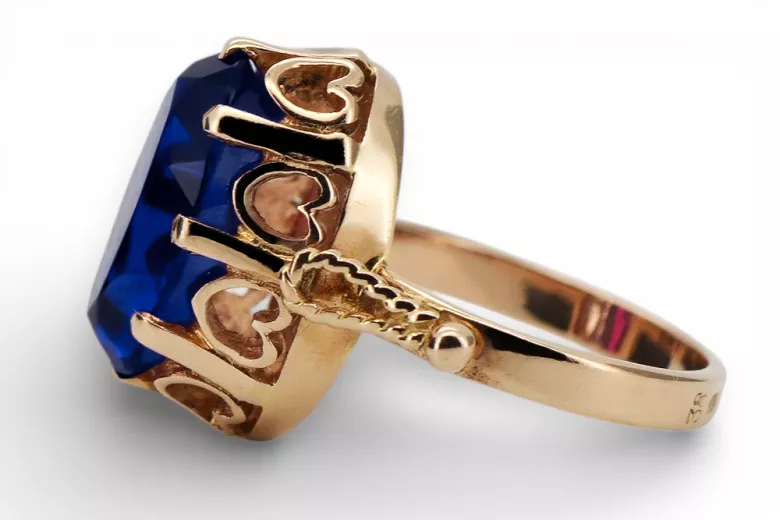 Російська радянська троянда 14k 585 золото Alexandrite Ruby Emerald Sapphire Zircon Ring VRC014