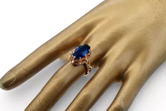 Российская советская роза 14K 585 Gold Alexandrite Ruby Emerald Sapphire Zircon кольцо VRC014