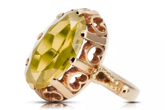 Rose Pink 14K Gold 585 Ringul Peidot Vrc134R Rusul Sovietic Vintage Style