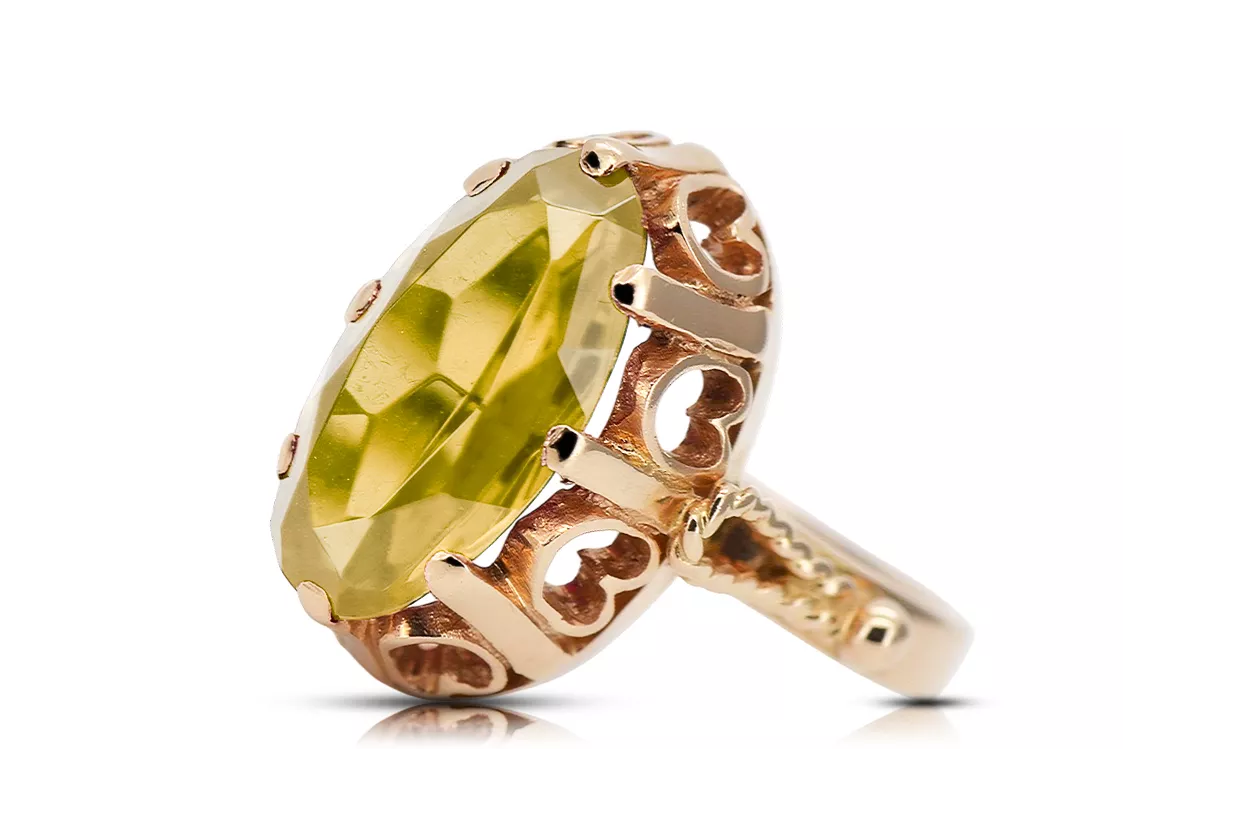 Rusia soviética Rose 14k 585 Oro Alexandrite Ruby Emerald Sapphire Zircon Anillo VRC014