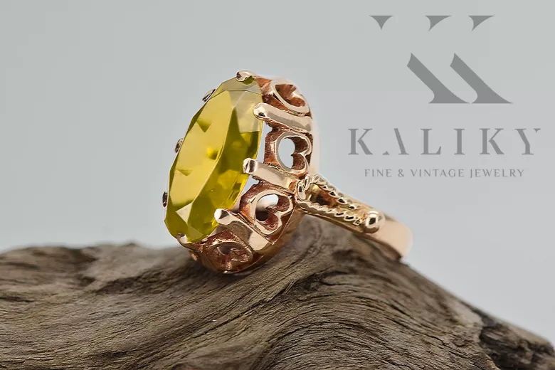 Russische Sowjetrose 14k 585 Gold Alexandrite Rubin Smaragd Saphir Zirkon Ring VRC014