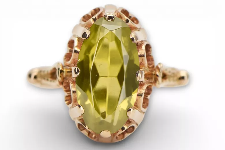 Ruská sovietska ruža 14k 585 zlata Alexandrita Ruby Emerald Sapphire Zircon Ring VRC014
