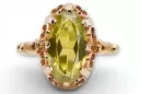 Rusia soviética Rose 14k 585 Oro Alexandrite Ruby Emerald Sapphire Zircon Anillo VRC014