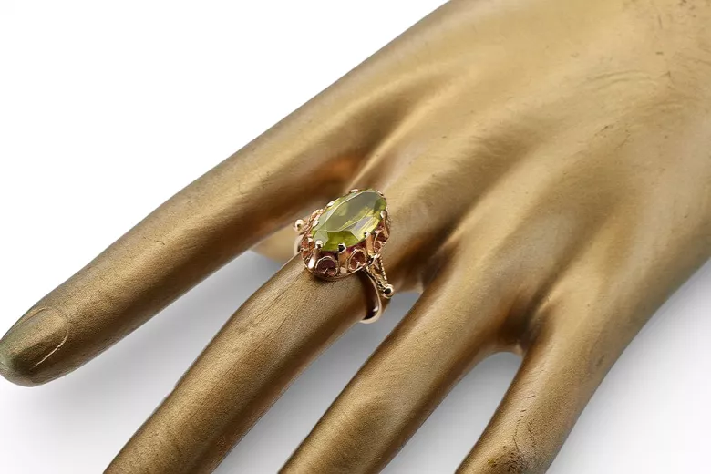 Ruská sovietska ruža 14k 585 zlata Alexandrita Ruby Emerald Sapphire Zircon Ring VRC014