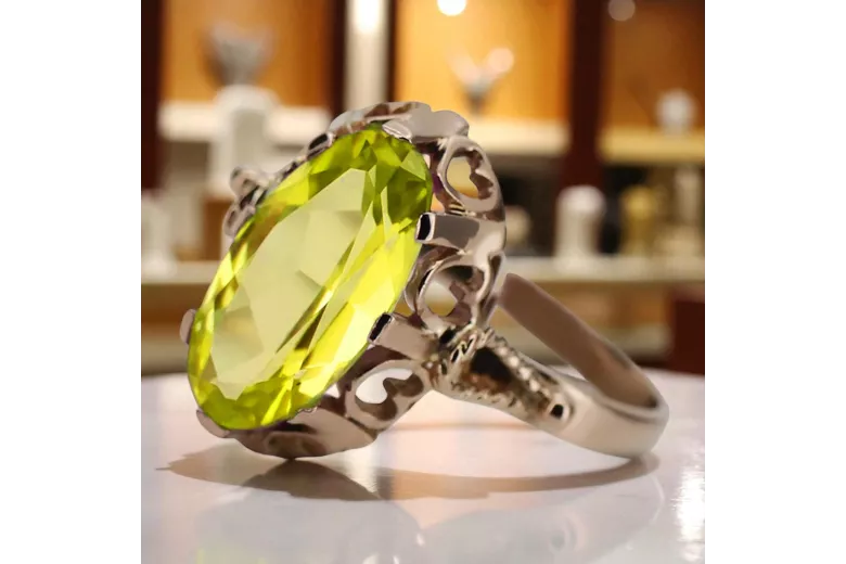 Ruská sovětská růže 14k 585 Zlato Alexandrite Ruby Emerald Sapphire Zircon Ring VRC014