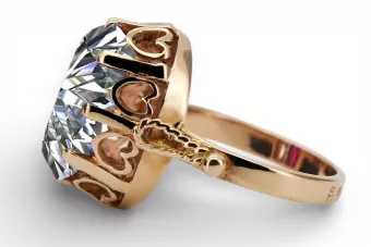 Rusijos sovietinė rožė 14k 585 aukso alexandrite ruby smaragdas safyras cirkoninis žiedas VRC014