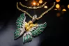 Zawieszka motylek  z łańcuszkiem z różowego żółtego białego 14k 18k 9k złota rlcgcpc045yw&cc004y