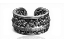 Sterling silver 925 ring crn006s The Last Supper Jesus Ring Art Deco Vintage style
