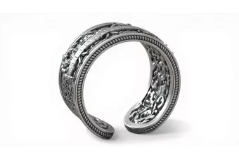 Сребърен сребро 925 пръстен CRN006S Последната вечеря Исус Пръстен Арт Деко Старинг стил