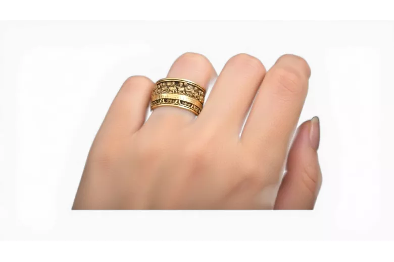 Russian Soviet rose pink 14k 585 gold Vintage ring vrn001